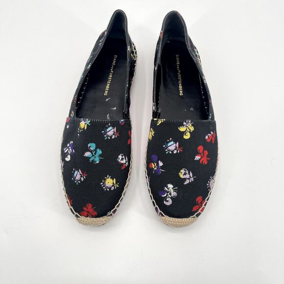 Diane Von Furstenberg Navy Floral Tulum Espadrille Flats // 7 - Picture 3 of 12